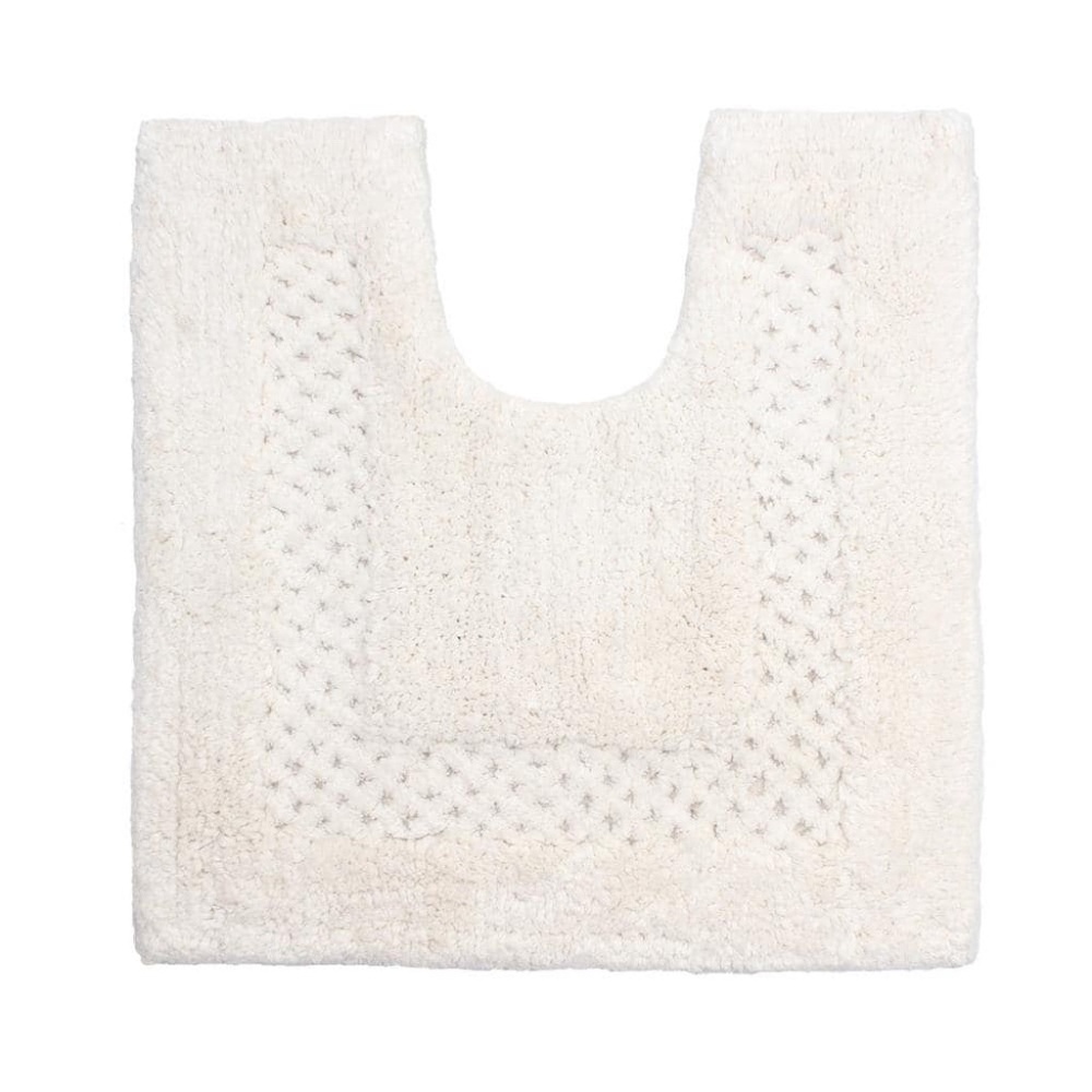 Home Weavers Classy U-Shape Contour Toilet Rug, 20" X 20" - Ivory